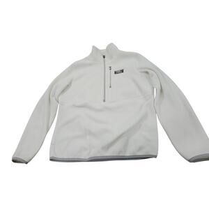 LL Bean Polartec Fleece Half Zip Pullover Cream Ivory Small Women's